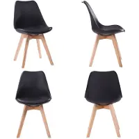 Happy Garden Ensemble table extensible 120/160cm HELGA et 4 chaises NORA noir