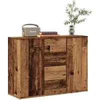 vidaXL Sideboard imitation vieux bois 88x30x64 cm bois composite