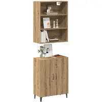 vidaXL Sideboard avec armoire murale Artisan-Chêne Bois composite