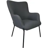 Happy Garden Fauteuil en tissu boucle gris EIRA