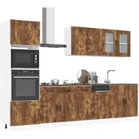 vidaXL Ensemble d'armoires de cuisine Kalmar 7 pièces chêne fumé bois composite