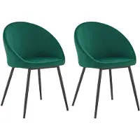 Happy Garden Lot de 2 chaises vintage DIANE velours vert
