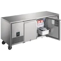 Polar Table inox réfrigérée tropicalisée négative 420 Litres, 3 portes GN 1/1, 670 W, 230 V - MONO