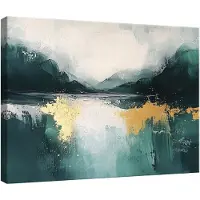 WALLARENA Tableau déco abstrait or moderne 120x80 cm xxl Impression sur toile deco murale intissée pour salon chambre cuisine
