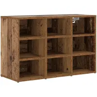 vidaXL Cabinet à chaussures avec étagère Bois Ancien 77,5 x 30 x 51 cm