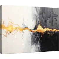 WALLARENA Impression sur toile or abstrait moderne 120x80 cm xxl tableau décoration deco murale intissée pour salon chambre cuisine
