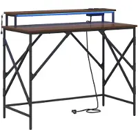 vidaXL Bureau , couleur marron, imitation chêne, dimensions 100 x 50 x 86,5 cm