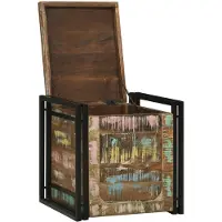 vidaXL Boîte de rangement 50 x 50 x 50 cm Bois massif upcyclé