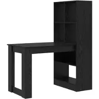vidaXL Bureau noir imitation bois chêne, fabriqué en panneaux de particules