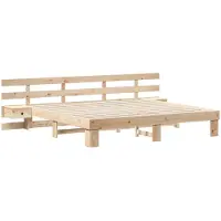 vidaXL Cadre de lit avec tête de lit Marron 180 x 200 cm Pin massif