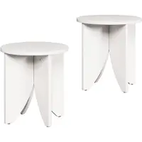 vidaXL Table Basse 2 Pcs Blanc 41.5 X 41.5 X 44 Cm Lumarko