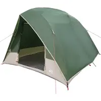 vidaXL Tente de camping pour 2 personnes, verte, en taffetas, imperméable