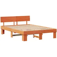 vidaXL Cadre de lit brun cireux 150 x 200 cm Pin massif