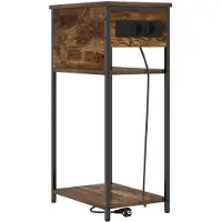 vidaXL Cabinet de chevet Chêne fumé 28.1 x 40.9 x 75 cm