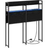 vidaXL Tête de lit de rangement Noir Aspect chêne Matériau dérivé du bois