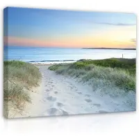 WALLARENA Impression sur toile plage mer moderne 100x75 cm xxl tableau décoration deco murale intissée pour salon chambre cuisine