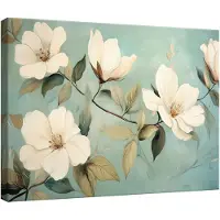 WALLARENA Impression sur toile abstrait fleurs moderne 60x40 cm xxl tableau décoration deco murale intissée pour salon chambre cuisine -