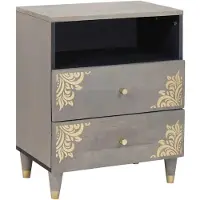 vidaXL Cabinet de chevet Gris 50 x 33 x 62 cm Bois de mangue massif