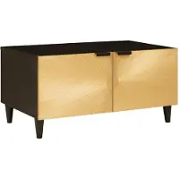 vidaXL Table basse noire et dorée 80 x 50 x 40 cm en aggloméré