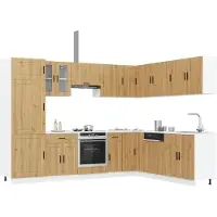 vidaXL Ensemble d'armoires de cuisine Porto Artisan-chêne bois composite de 14 pièces