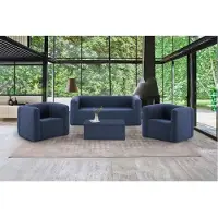 Autre Table basse coffre Terracotta - TERRACOTTA - couleur bleu - Rectangulaire - Pliant - Salon