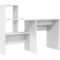 vidaXL Bureau , blanc, en panneaux de particules, 131,5 x 50 x 106,5 cm