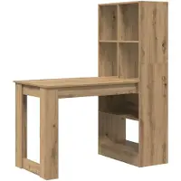 vidaXL Bureau , style artisan, bois imitation chêne, 122 x 67 x 145 cm