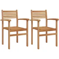 vidaXL Chaise 2 pièces Marron 56 x 55 x 90,5 cm Bois massif Teck