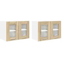 vidaXL Armoire suspendue Riga 2 pcs Chêne Sonoma 60 x 31 x 40 cm
