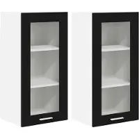 vidaXL Armoire suspendue Riga 2 pcs Chêne noir 40 x 31 x 80 cm