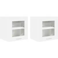 vidaXL Armoire suspendue avec porte Riga 2 pcs Blanc 40 x 31 x 40 cm
