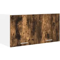 vidaXL Armoire suspendue avec stockage Riga Chêne fumé 80 x 31 x 40 cm