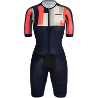 Santini Aahonoui Short Sleeve Trisuit Bleu 2XL Femme