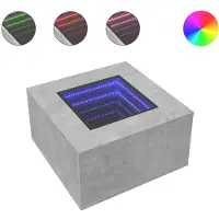vidaXL Table basse LED gris béton 60x60x40 cm Bois composite