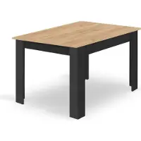 Leobert Table Valora NP 120x80 Pieds Artisan Noir - Grande table de style artisanal avec pieds noirs