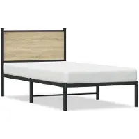 vidaXL Lit métallique sans matelas chêne Sonoma 80x200 cm