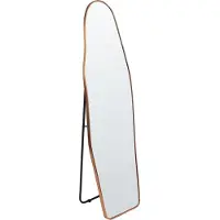 Beliani Miroir sur pied dans un cadre en aluminium doré 48 x 160 cm avec pied forme irrégulière encadrée sur toute la longueur design moderne