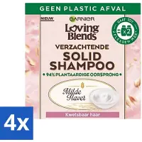 Garnier - Loving Blends Mild Oat - Shampooing solide - Cheveux cassants - 60 g - Pack avantage - 4 pièces