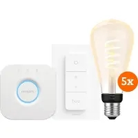 Philips Hue Filament White Ambiance Edison XL Lot de 5 Kit de Démarrage