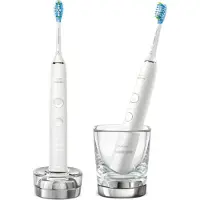 Philips HX9914/62 Sonicare DiamondClean 9000 Brosse à dents électrique Lot de 2, 4 têtes de brosse - Blanc