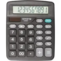 Genie 220 MD Calculatrice de bureau 10 chiffres avec double puissance solaire et batterie Design compact Noir
