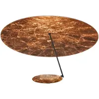 Catellani & Smith Lederam C150 Plafonnier Black|Copper leaf shade | Black rod | Copper leaf disc | Black base