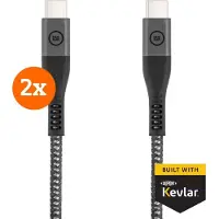 BlueBuilt USB-C vers USB-C Cable 1,5 m Kevlar Noir Lot de 2