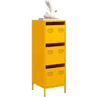 vidaXL Highboard jaune moutarde 39x35x103,5 cm Acier