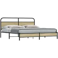 vidaXL Lit métallique sans matelas Chêne Sonoma 180x200 cm