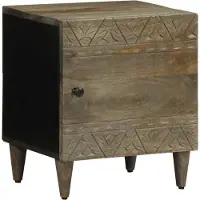 vidaXL Table de chevet gris clair 40x33x46 cm bois de manguier solide
