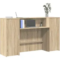 vidaXL Comptoir de réception chêne Sonoma 180x50x103,5 cm Matériau dérivé du bois