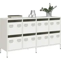 vidaXL Sideboard blanc 135x39x73,5 cm Acier laminé à froid
