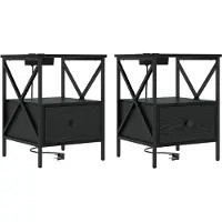 vidaXL Cabinet de chevet avec tiroir Chêne noir 41.5 x 40.5 x 55 cm
