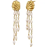Haze&Glory Boucles d'oreilles 'Muschel' or / blanc perle